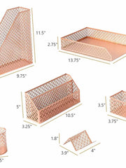 Load image into Gallery viewer, Riviera 6 Piece Rose Gold Desk Organizer Set