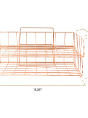 Load image into Gallery viewer, Monte Rose Gold Stackable Paper Tray - Set of 2 - Metal Wire -Letter Size