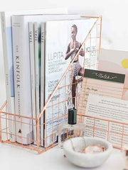 Load image into Gallery viewer, Monte Rose Gold Wire Desk Organizer Set