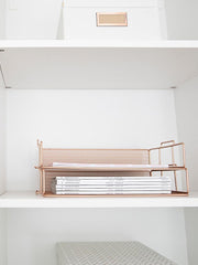 Load image into Gallery viewer, Fontvieille Stackable Rose Gold Paper Tray - Set of 2 - Letter Size