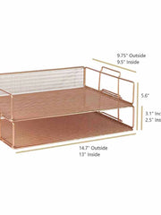 Load image into Gallery viewer, Fontvieille Stackable Rose Gold Paper Tray - Set of 2 - Letter Size