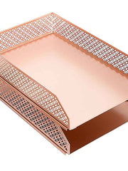 Load image into Gallery viewer, Riviera Stackable Rose Gold Paper Tray - Set of 2 - Letter Size