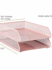 Load image into Gallery viewer, Riviera Stackable Pink Paper Tray - Set of 2 - Letter Size