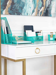 Load image into Gallery viewer, Riviera 6 Piece Dark Teal Desk Organizer Set