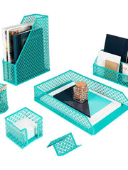 Load image into Gallery viewer, Riviera 6 Piece Dark Teal Desk Organizer Set