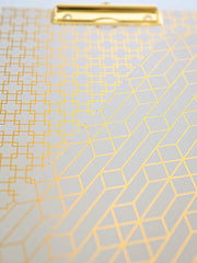 Load image into Gallery viewer, Set of 4 Decorative Clipboards with Light Pink Patterns and Gold Foil