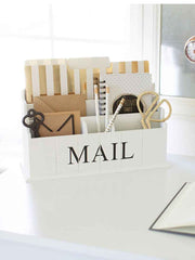 Load image into Gallery viewer, White Wooden Mail Organizer - 3 Tier