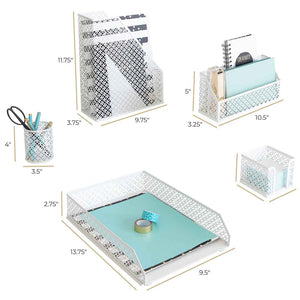 Load image into Gallery viewer, Riviera 6 Piece White Desk Organizer Set