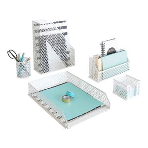 Load image into Gallery viewer, Riviera 6 Piece White Desk Organizer Set