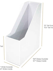 Load image into Gallery viewer, Foldable Magazine File Holder with Leather Label Holder - Set of 6 - White