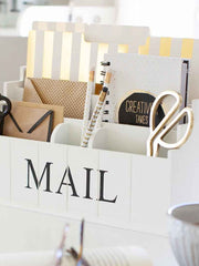 Load image into Gallery viewer, White Wooden Mail Organizer - 3 Tier