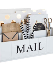 Load image into Gallery viewer, White Wooden Mail Organizer - 3 Tier