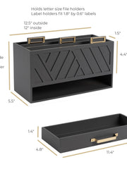 Load image into Gallery viewer, Grey Mail Organizer - Desktop Mail Holder with Drawer by Blu Monaco