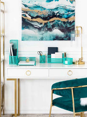 Load image into Gallery viewer, Riviera 6 Piece Dark Teal Desk Organizer Set