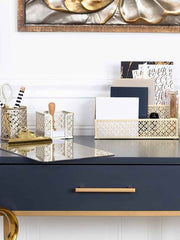 Load image into Gallery viewer, Riviera 6 Piece Gold Desk Organizer Set