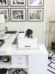 Load image into Gallery viewer, White Wooden Pen Organizer - Pencil Organizer