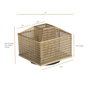 Load image into Gallery viewer, Gold Rotating Pen Cup - Pencil Cup
