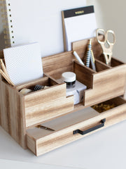 Load image into Gallery viewer, BLU MONACO Wooden Office Supplies Organizer