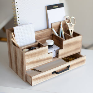 Load image into Gallery viewer, BLU MONACO Wooden Office Supplies Organizer