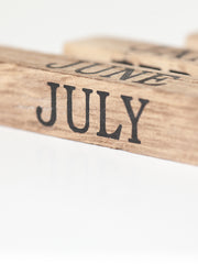 Load image into Gallery viewer, Wooden Mail Organizer Desktop with Block Calendar – Mail Sorter Countertop Organizer – Desk Decorations for Women Office - Blu Monaco