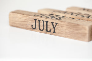 Load image into Gallery viewer, Wooden Mail Organizer Desktop with Block Calendar – Mail Sorter Countertop Organizer – Desk Decorations for Women Office - Blu Monaco