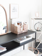 Load image into Gallery viewer, Rose Gold Desk Organizer with Drawer