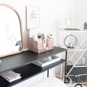 Load image into Gallery viewer, Rose Gold Desk Organizer with Drawer