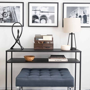 Load image into Gallery viewer, Brown Wood Mail Organizer with Pen Holder and Drawer