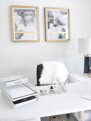 Load image into Gallery viewer, Riviera 6 Piece White Interlocking Desk Organizer Set