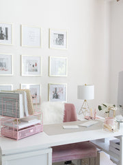 Load image into Gallery viewer, Fontvieille Desk Organizer with File Sorters and Drawer - Pink