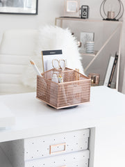 Load image into Gallery viewer, Rose Gold Rotating Pen Cup - Pencil Cup