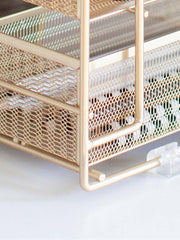 Load image into Gallery viewer, Gold Desk Organizer with File sorters and Drawer