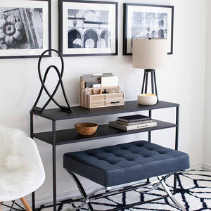 Load image into Gallery viewer, Natural Wood Mail Organizer with Pen Holder and Drawer