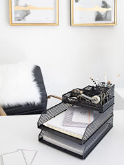 Load image into Gallery viewer, Riviera 6 Piece Black Interlocking Desk Organizer Set