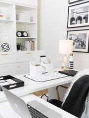 Load image into Gallery viewer, White Wooden Office Supplies Organizer