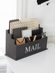 Load image into Gallery viewer, Espresso Brown Wooden Mail Organizer - 3 Tier