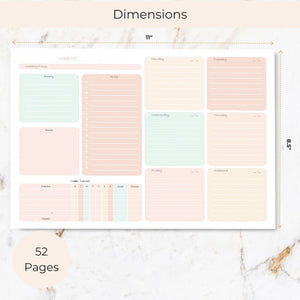 Pastel Weekly Planner Notepad – To-Do List with Habit Tracker and 52 Tear-Off Sheets – Beautiful Pastel Desk Planner for Goals, Priorities, and Self-Care