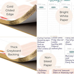 Floral Weekly Planner Notepad – Weekly To-Do List with Water Tracker and 52 Tear-Off Sheets – Bright Floral Planner Pad with Calendar, Goals, and To-Do Lists