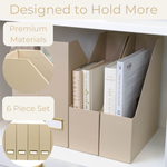 Load image into Gallery viewer, Set of 6 Foldable Magazine File Holders in Taupe with Label Holders
