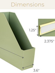 Load image into Gallery viewer, Set of 6 Foldable Magazine File Holders in Earth Green with Label Holders

