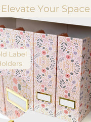 Load image into Gallery viewer, Foldable Magazine File Set of 4 with Floral Boho Design – Decorative Cardboard Magazine Organizer for Home, Office &amp; Dorm Room