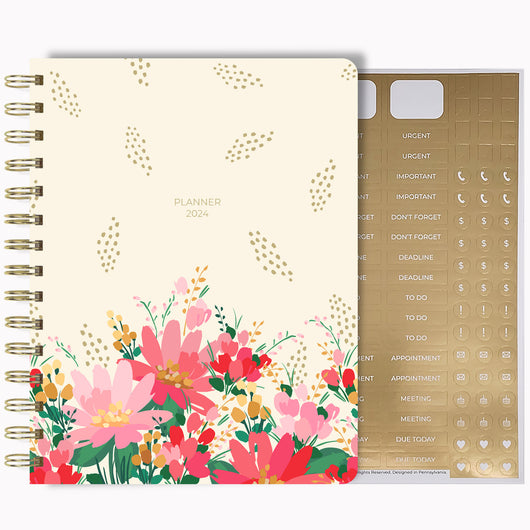 2024 Weekly Planner Small with Floral Design