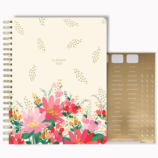 2024 Weekly Planner Large with Floral Design