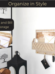 Load image into Gallery viewer, Mail Organizer Wall Mounted - Wooden Mail Holder for Keys Holder on Wall
