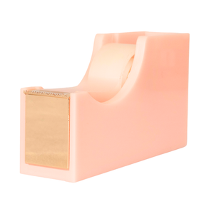 Acrylic Cute Pastel Pink Tape Dispenser – Sleek Desktop Tape Cutter for Office & Home Desk– Smooth Cutting Blade & Non-Slip Base – Fits Standard & Large Rolls