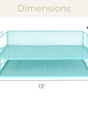 Load image into Gallery viewer, Fontveille Aqua Mesh Paper Tray - Set of 2 - Stylish Mesh Document &amp; Letter Tray for Home &amp; Office