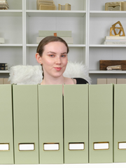 Load image into Gallery viewer, Set of 6 Foldable Magazine File Holders in Earth Green with Label Holders
