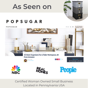 Grey Foldable File Storage Box with Lid, Gold Accents, and Metal Rods - Stylish Organizer for Letter and Legal-Size Hanging File Folders - Portable Office Storage Solution and Decorative File Tote