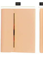 Load image into Gallery viewer, BLU MONACO Pink Vegan Leather Portfolio Binder for Women - Professional Padfolio with Magnetic Closure &amp; Gold Trim, Business Organizer Case
