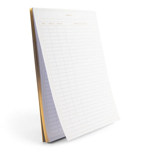 BLU MONACO Activity Log Notepad Log Comprehensive 50-Page Activity Log Notepad Sign in Sheet with Gold Text and Highlights - Your Ultimate Activity Log, and Daily Log for Work